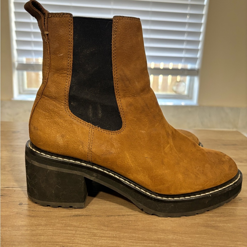Women’s Madewell Carina Platform Tan Heeled Chelsea Boots - Picture 12 of 16